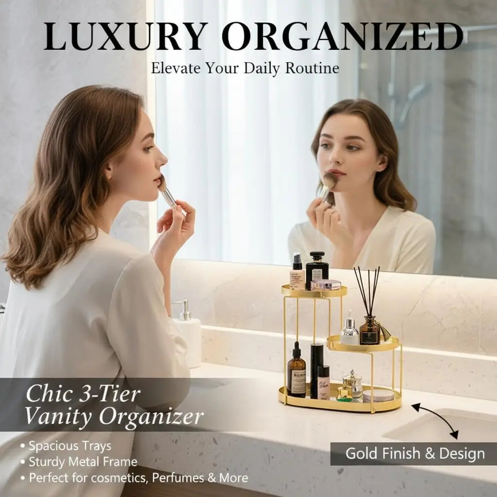 3-Tier Golden Vanity Stand
