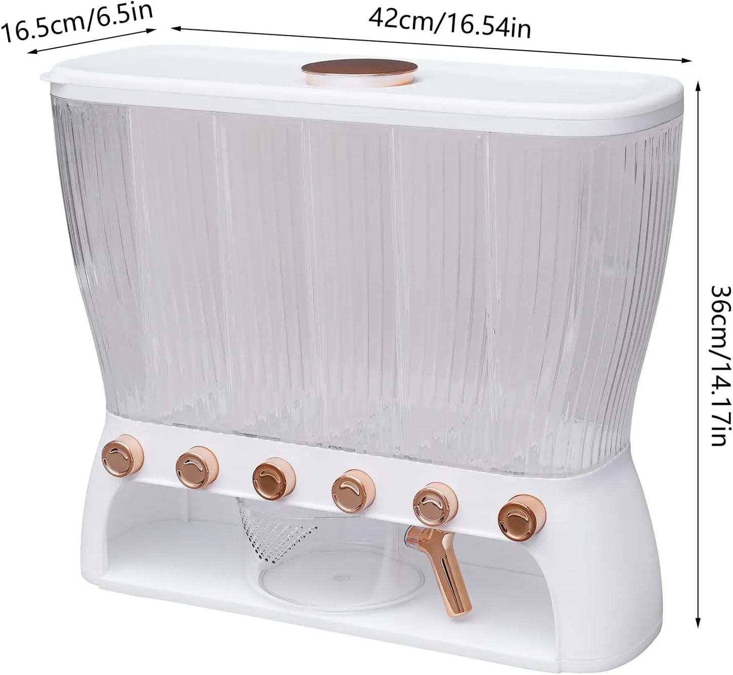 6-Grid Cereal Storage Dispenser - Easy To Use & Clean