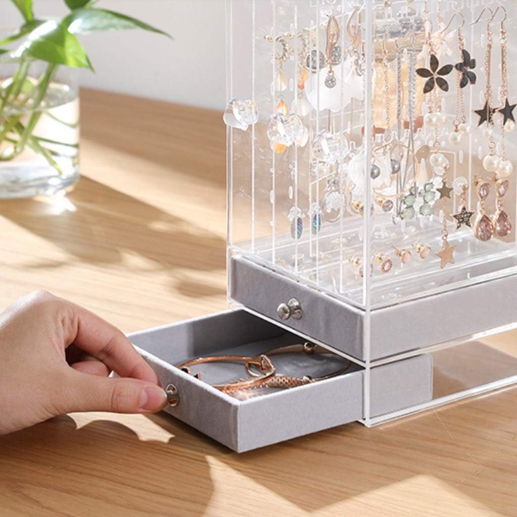 Transparent Acrylic Jewelry Organizer Box with Drawers