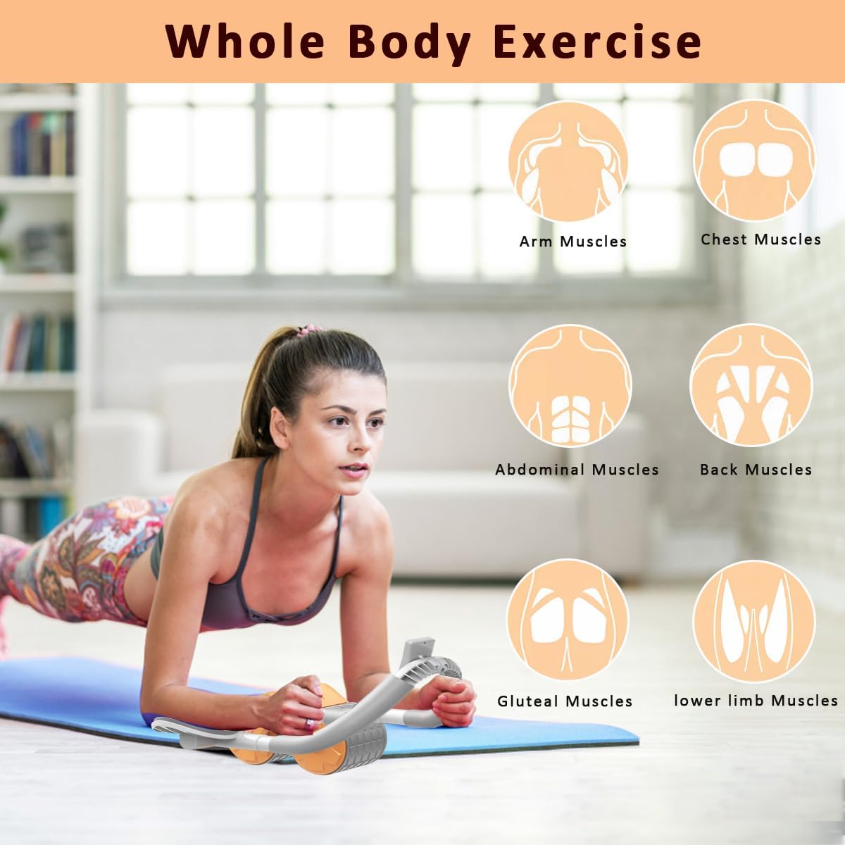 Abdominal Workout Wheel - Core Exercise Roller - Full Body Fitness Equipment