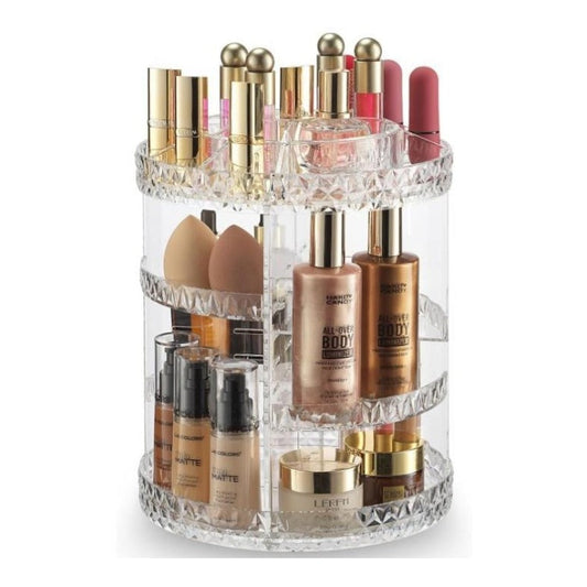 360° Rotating Diamond Makeup Organizer