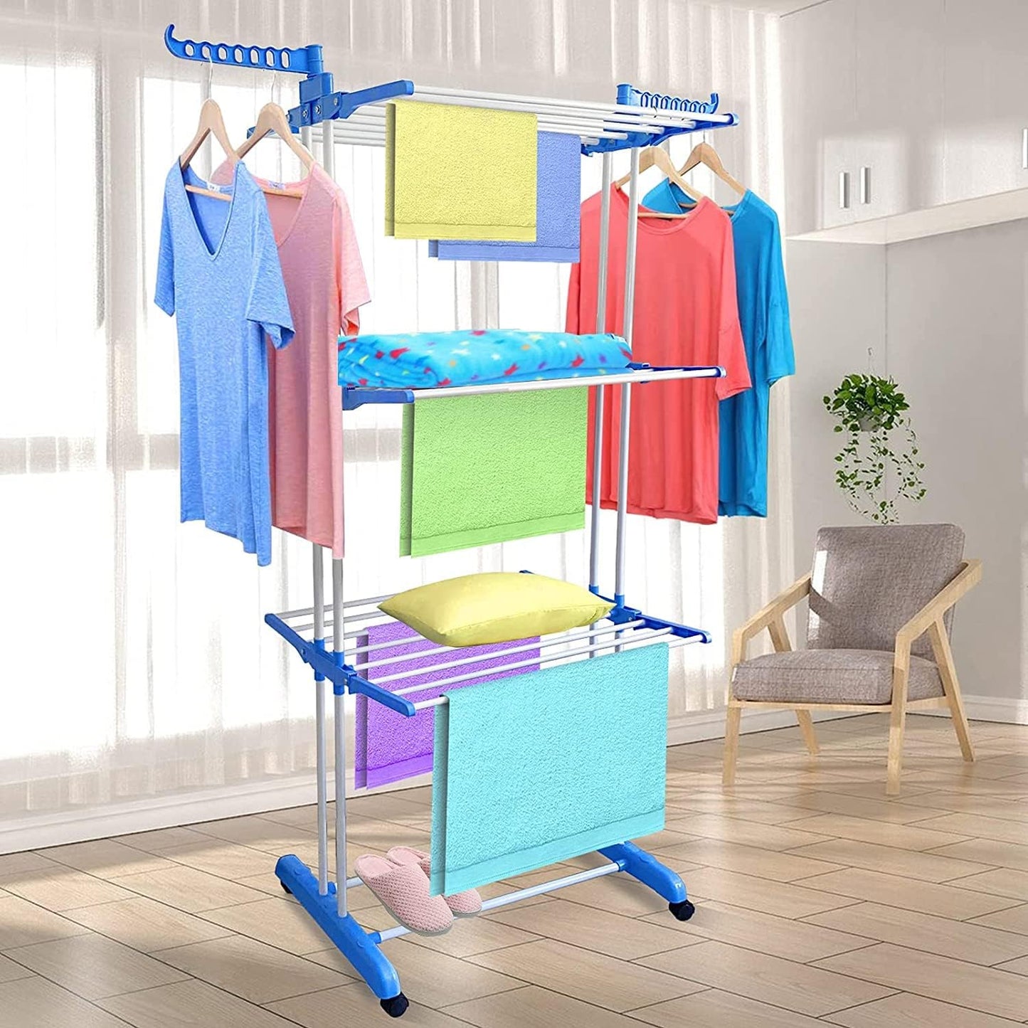 Attachable 3-Layer Clothes Drying Rack