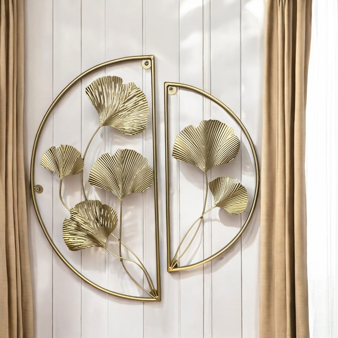 Metallic Leaf Wall Decorative Piece