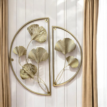 Metallic Leaf Wall Decorative Piece