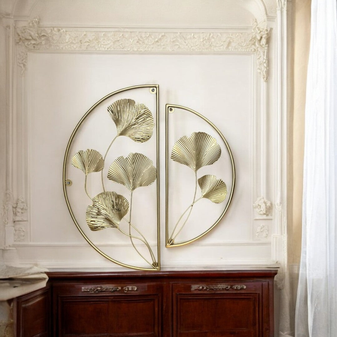 Metallic Leaf Wall Decorative Piece
