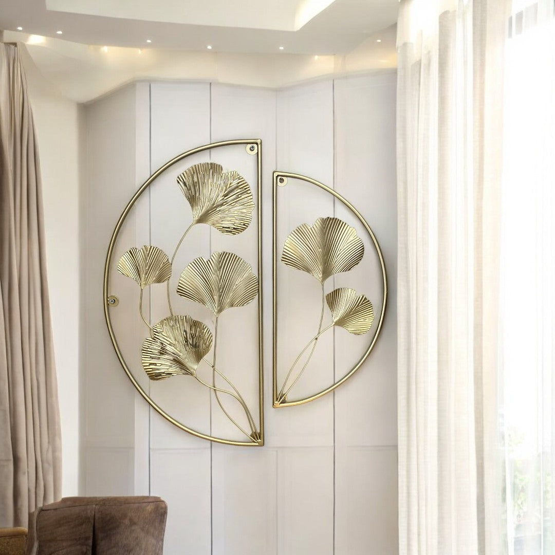 Metallic Leaf Wall Decorative Piece