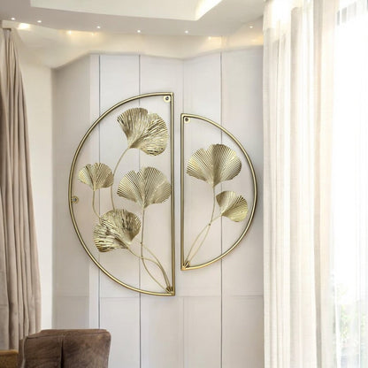 Metallic Leaf Wall Decorative Piece