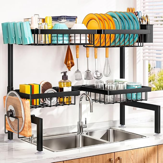 Over The Sink Dish Drying Rack - Single Layer Rack for Kitchen