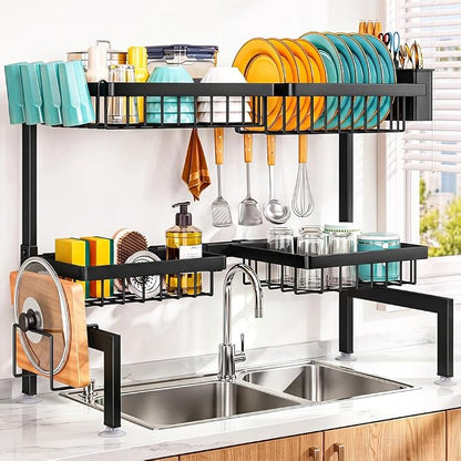 Over The Sink Dish Drying Rack - Single Layer Rack for Kitchen
