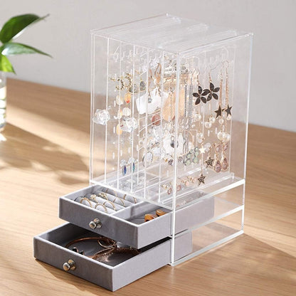 Transparent Acrylic Jewelry Organizer Box with Drawers