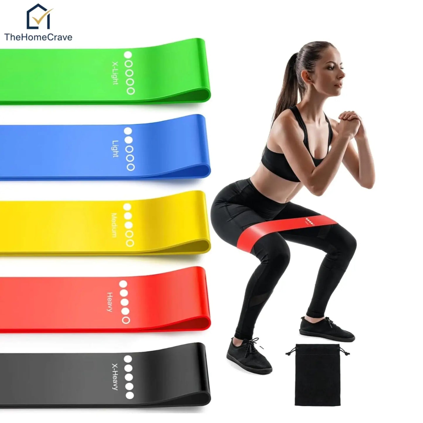 Resistance Loop Bands Set of 5 – Premium Elastic Exercise Bands for Home Workout