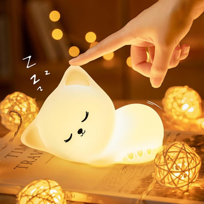 Night Light Cute Cat Silicone Lamp