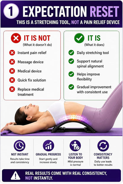 Back Stretcher - Adjustable Spine Stretch Board - Home Therapy Device
