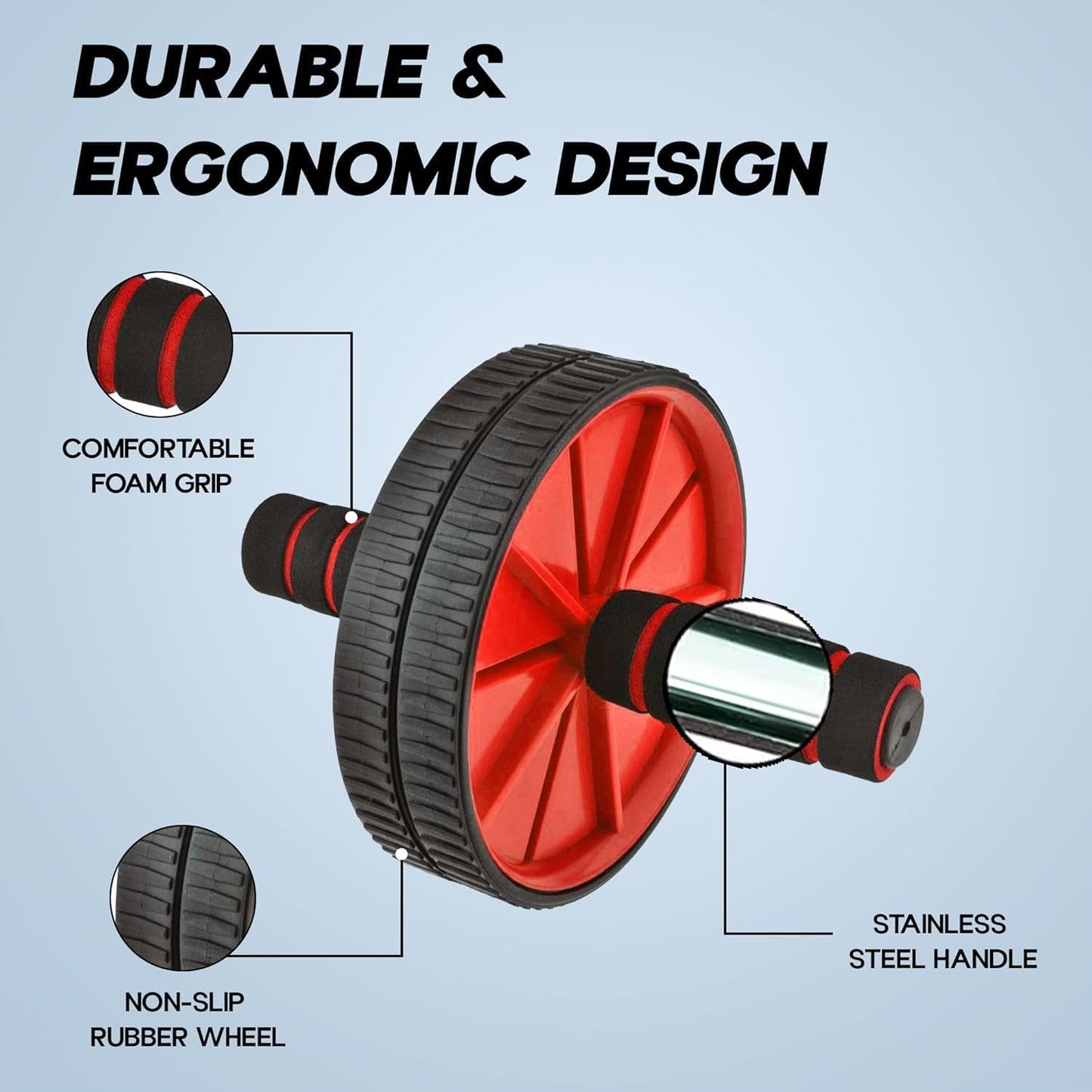 Ab Roller Wheel - Core Strength Exerciser - Home Gym Fitness Roller