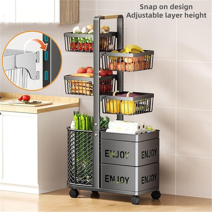 Multi-layer Kitchen Storage Cart with Wheels