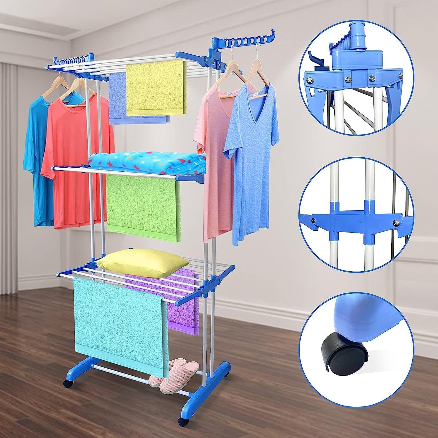 Attachable 3-Layer Clothes Drying Rack