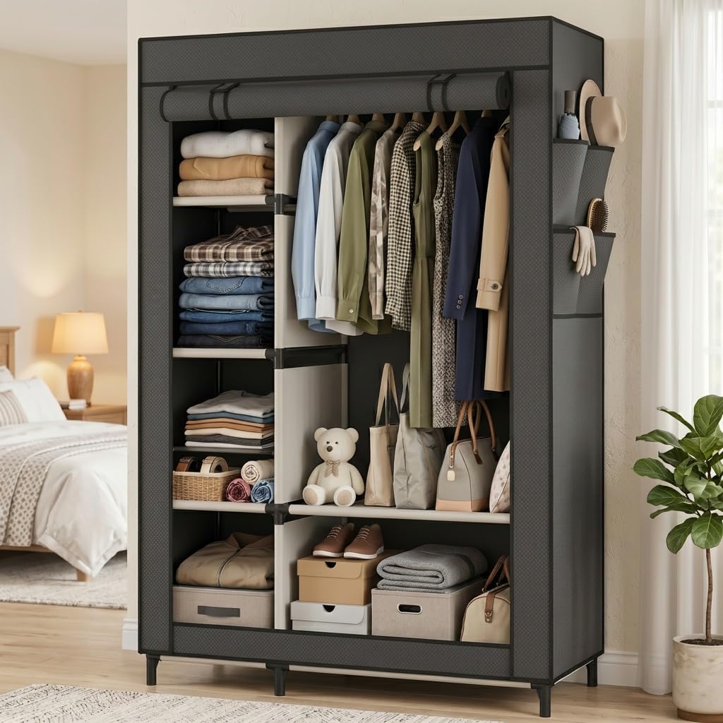 2-Door Foldable Wardrobe - Portable Closet Organizers