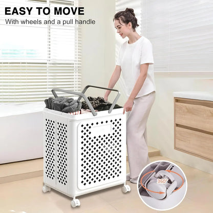 Foldable Laundary Basket with Wheels