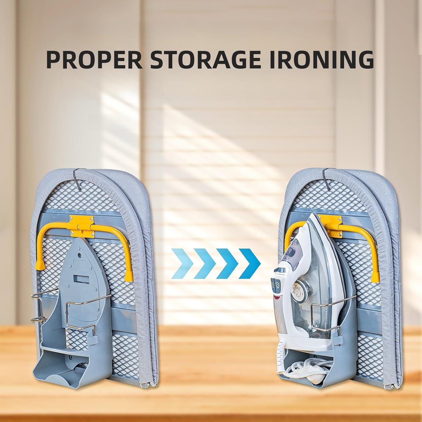 Wall Mount Folding Ironing Board with Iron Holder
