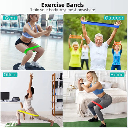 Resistance Loop Bands Set of 5 – Premium Elastic Exercise Bands for Home Workout