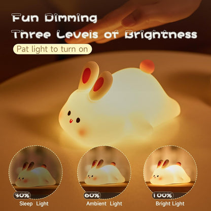 Night Light Cute Rabbit Silicone Lamp