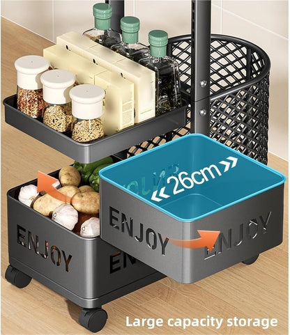 Multi-layer Kitchen Storage Cart with Wheels