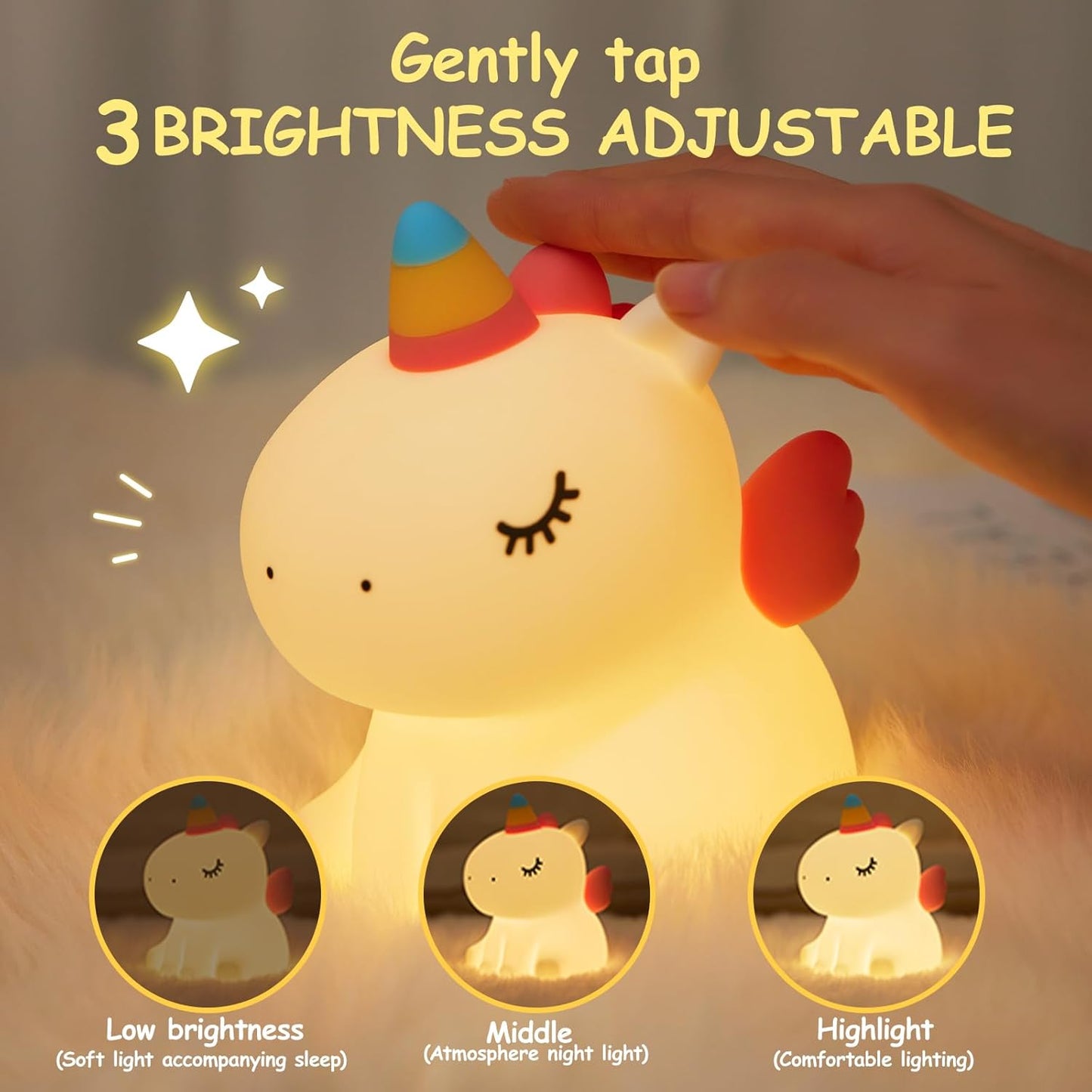 Night Light Cute Unicorn Silicone Lamp