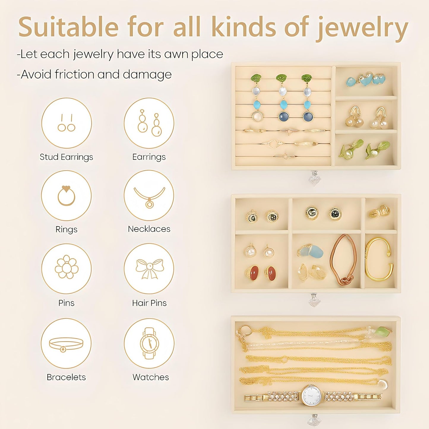 3-Drawer Acrylic Jewellery Organzier