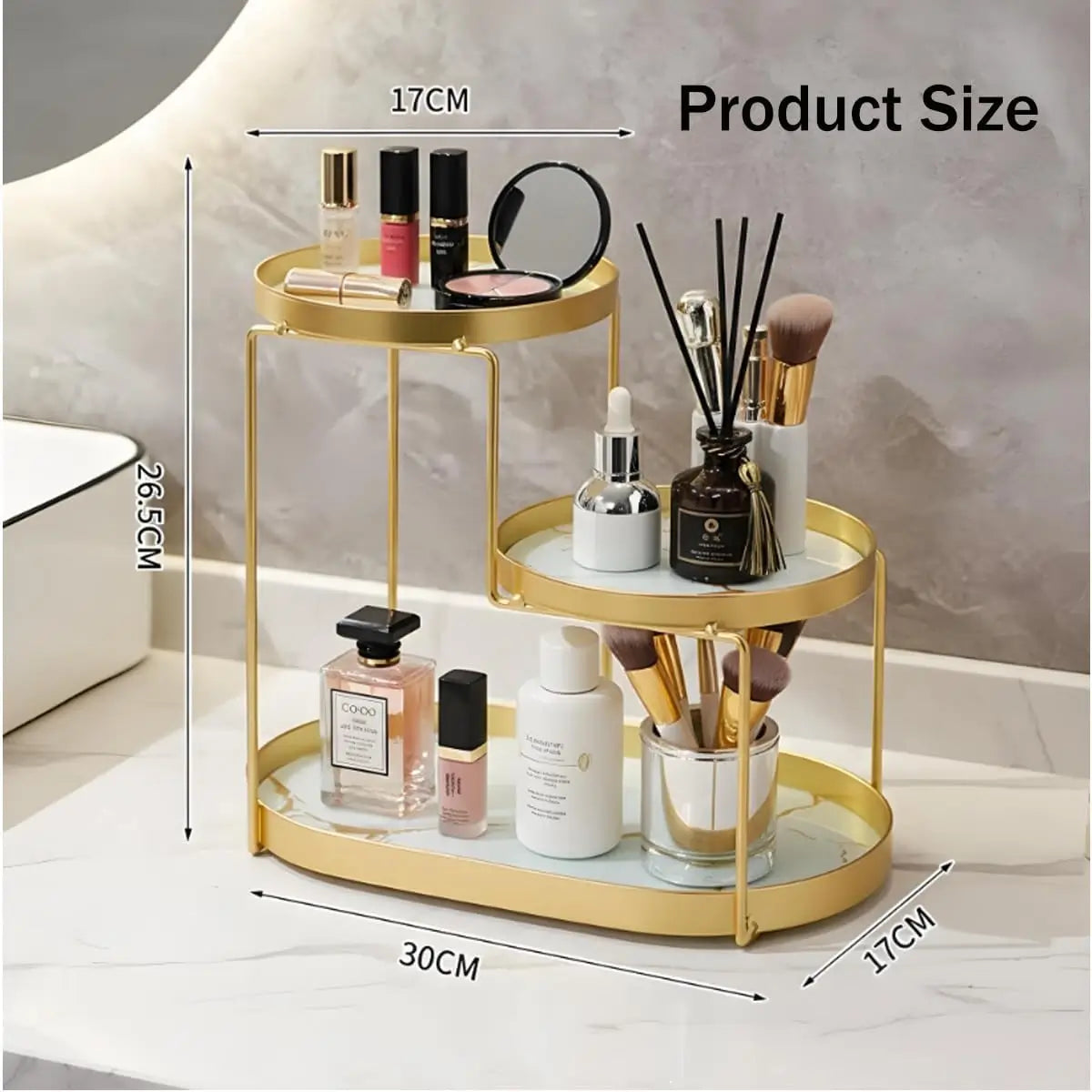 3-Tier Golden Vanity Stand