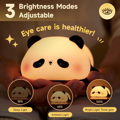 Night Light Cute Panda Silicon Lamp