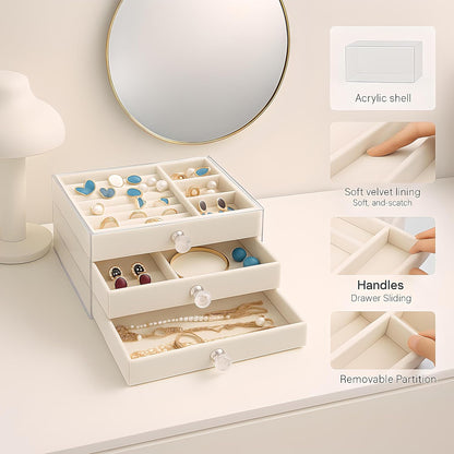 3-Drawer Acrylic Jewellery Organzier