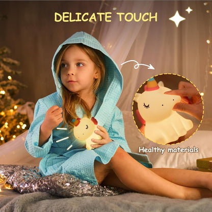 Night Light Cute Unicorn Silicone Lamp