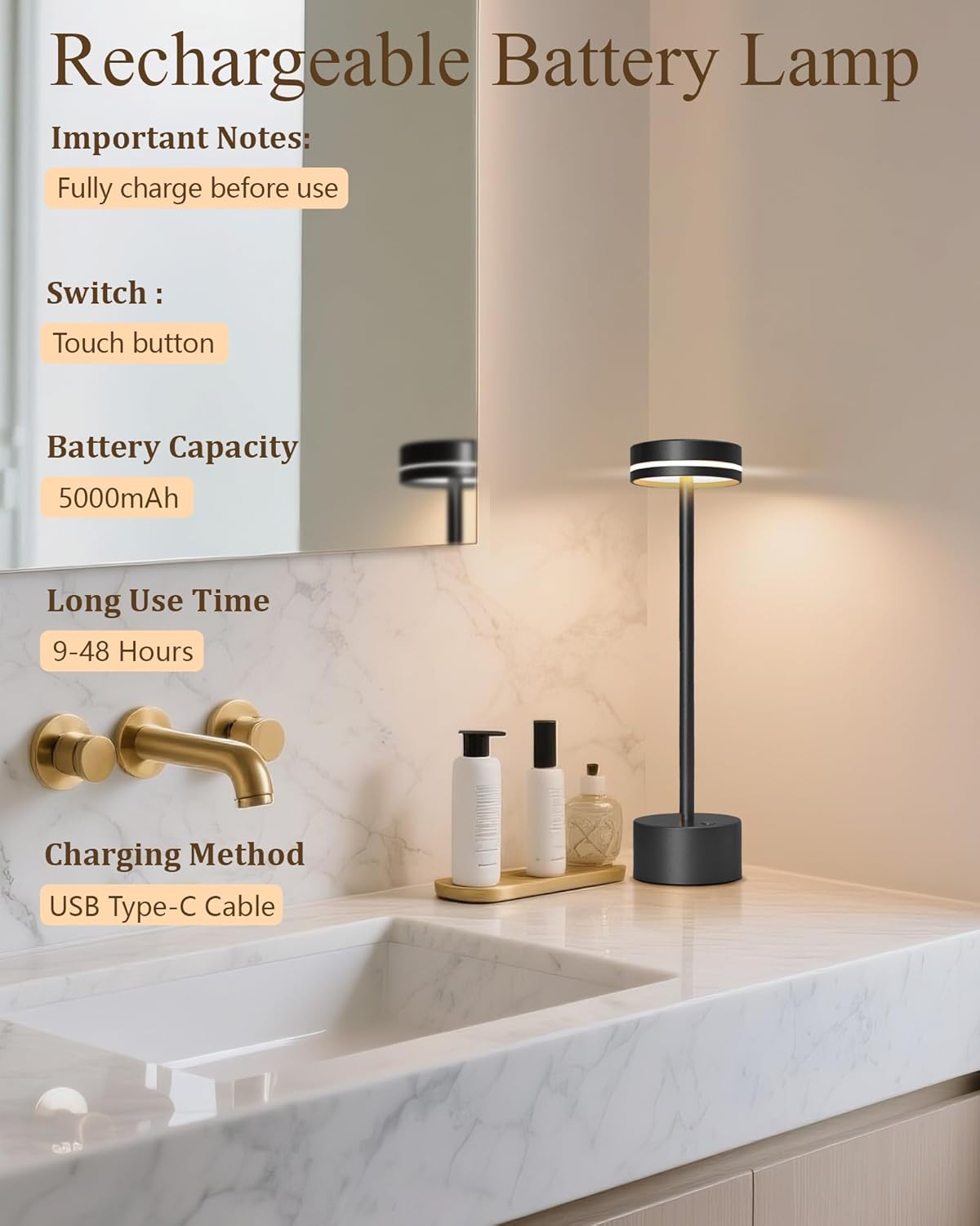 Luxury Metal Table Lamp - Modern Touch Control LED Design