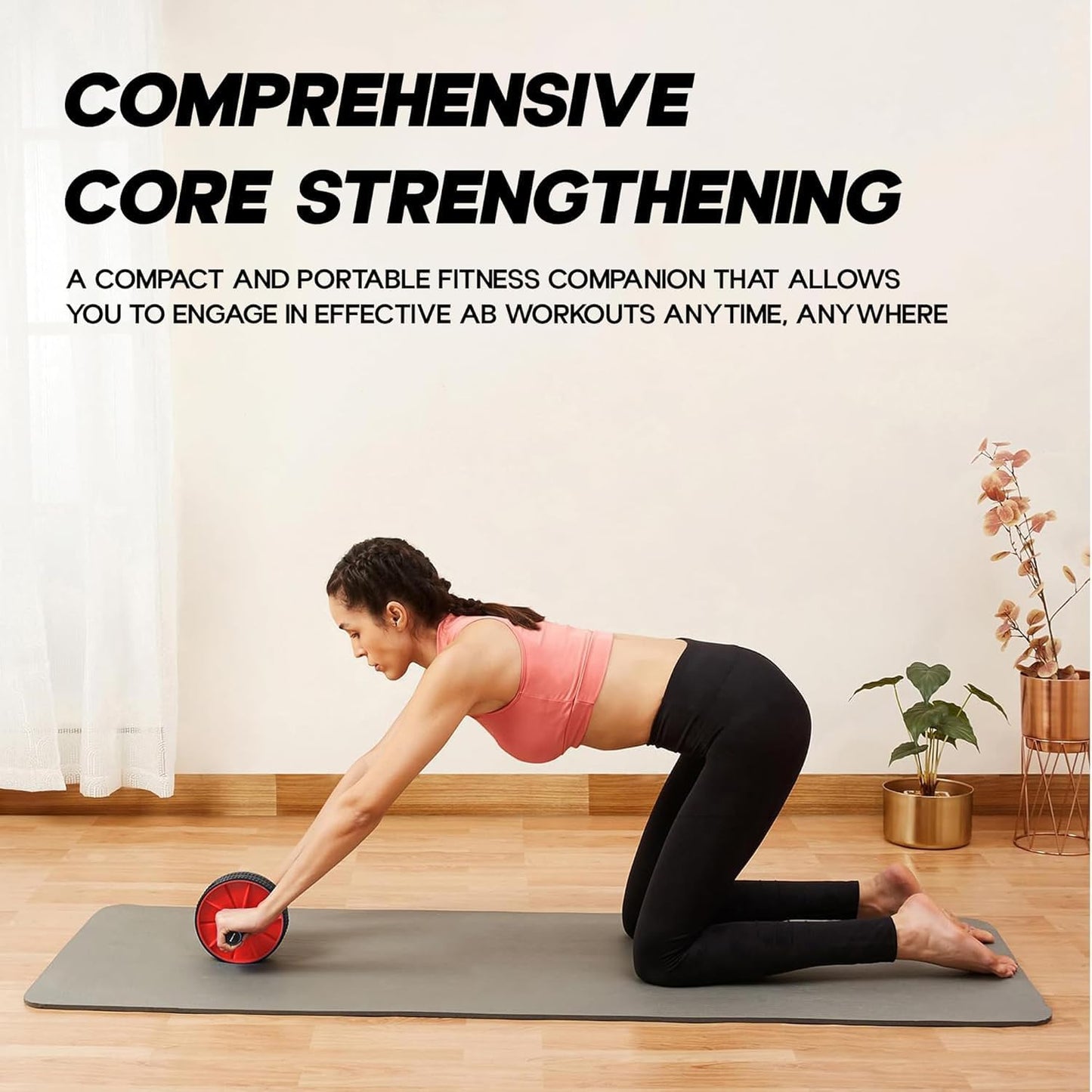 Ab Roller Wheel - Core Strength Exerciser - Home Gym Fitness Roller