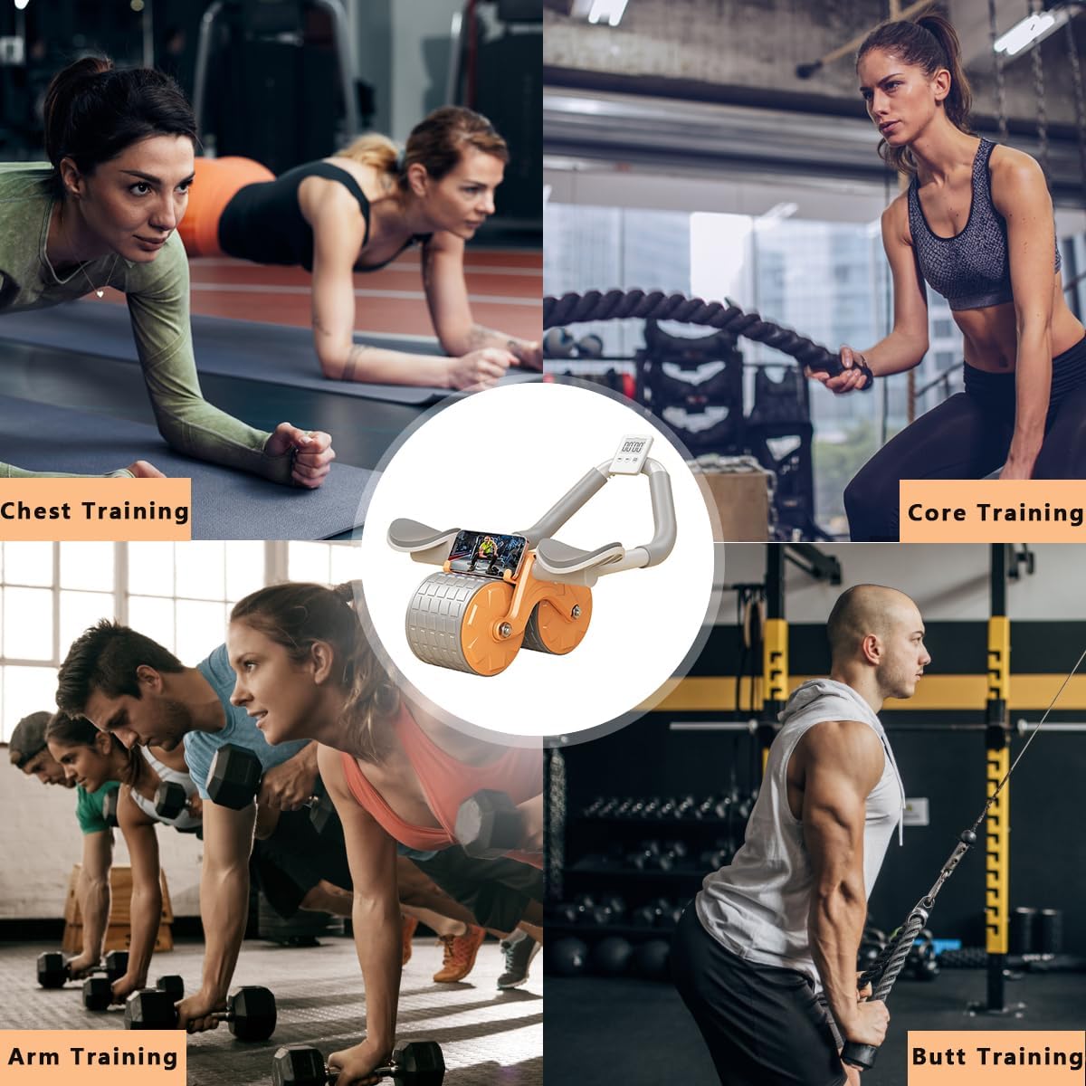 Abdominal Workout Wheel - Core Exercise Roller - Full Body Fitness Equipment