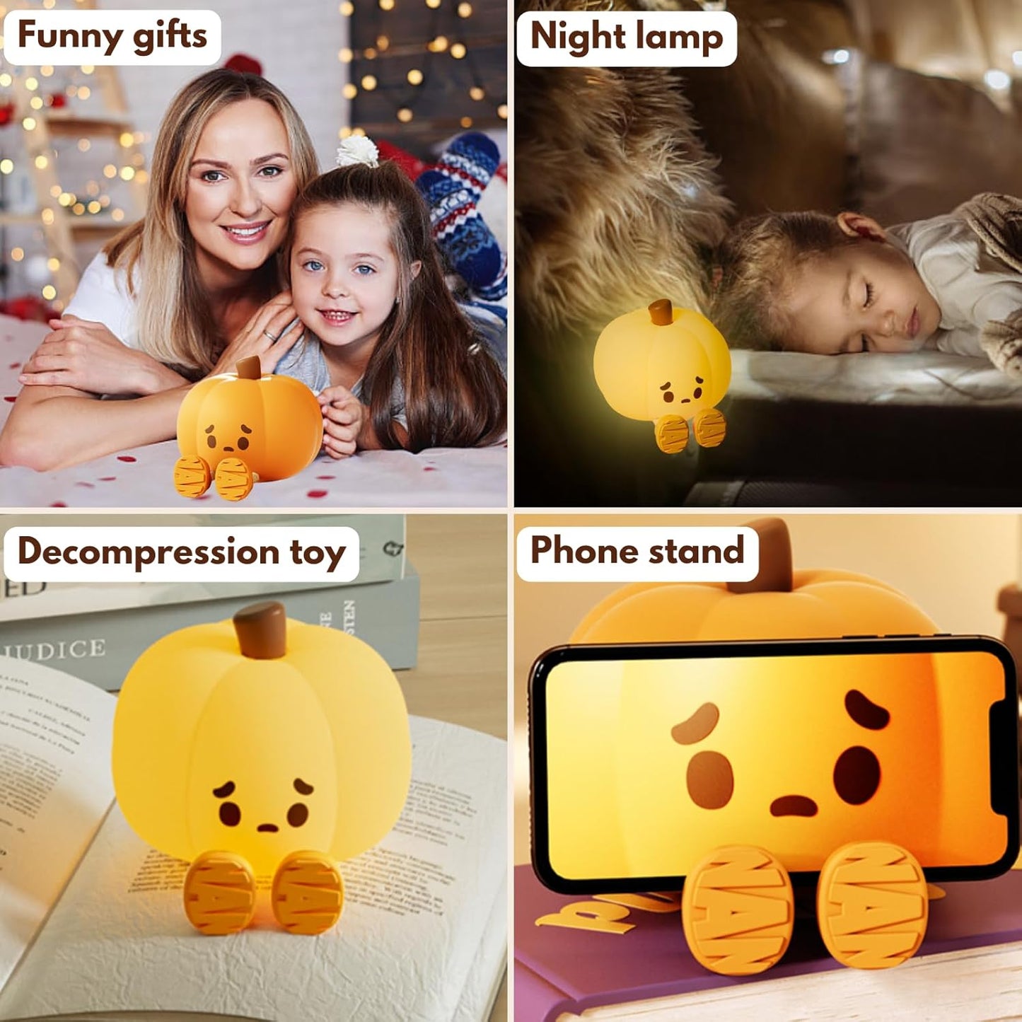 Night Light Cute Pumpkin Silicone Lamp