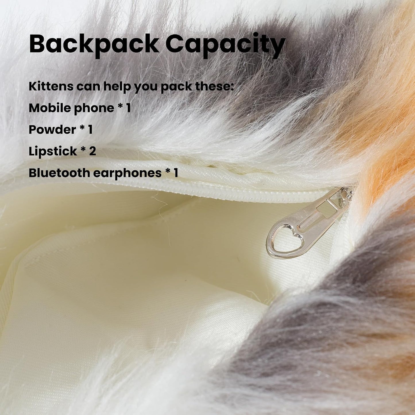 Kawaii Cat Plush Backpack – Cute & Fluffy Kitty Bag