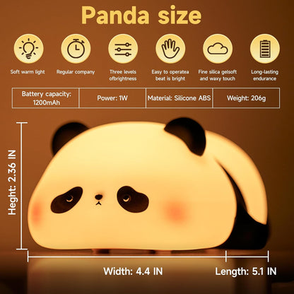 Night Light Cute Panda Silicon Lamp