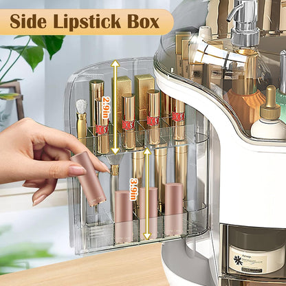 Large Capacity Makeup Organizer with Transparent Lid - Vanity Storage Box