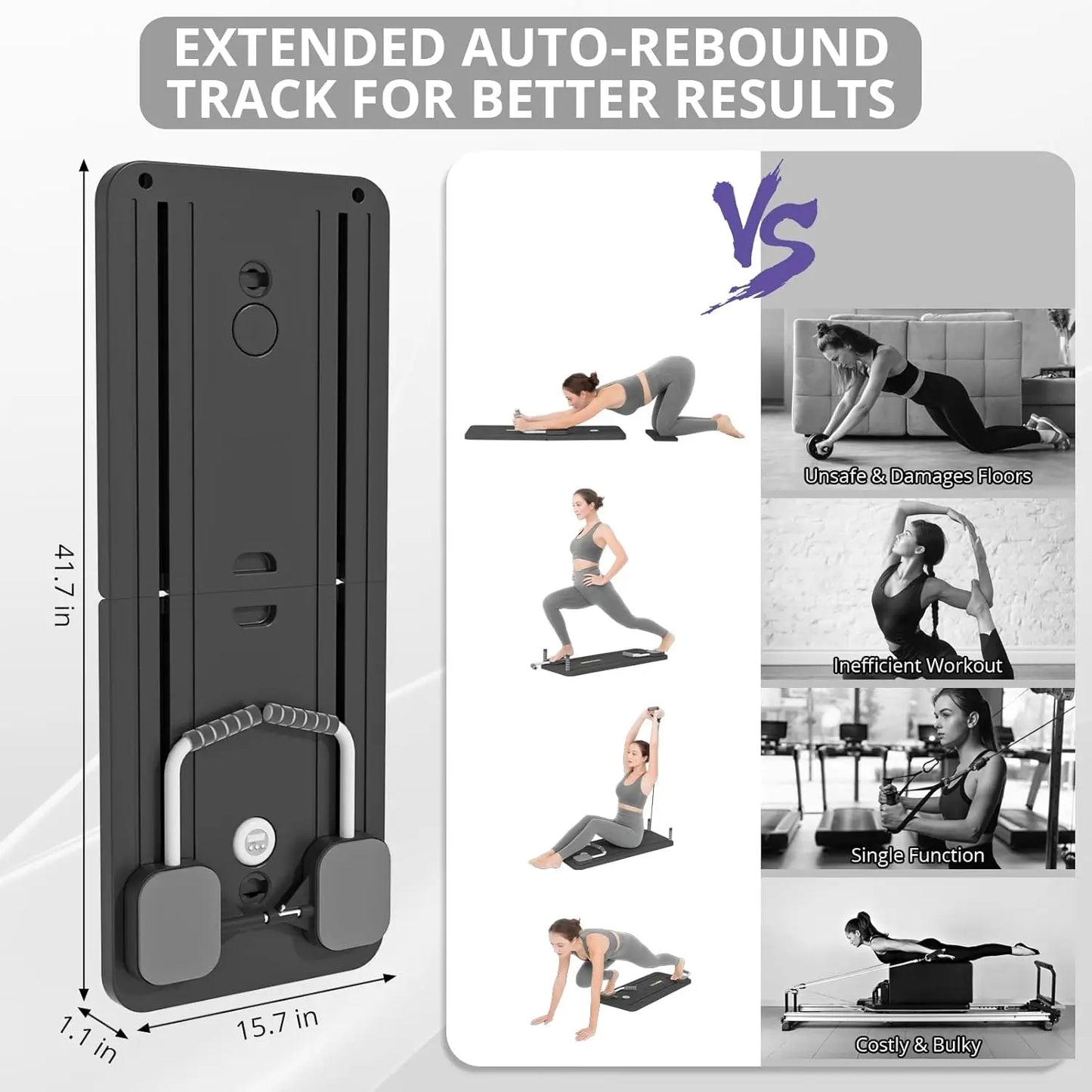 Portable Pilates Reformer Board – Full Body Home Workout Equipment
