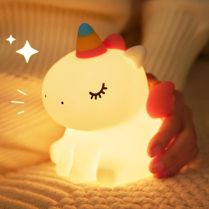 Night Light Cute Unicorn Silicone Lamp