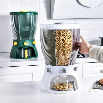 4-Grid Grain Food Storage Dispenser