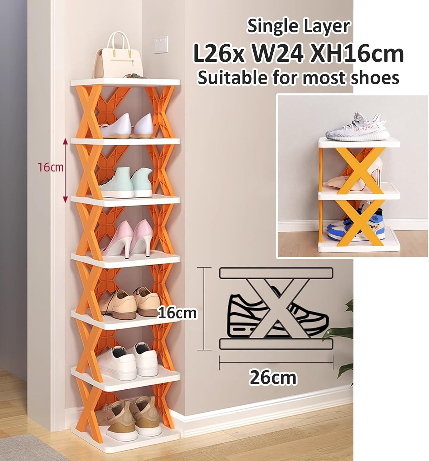 X Shape Shoe Rack
