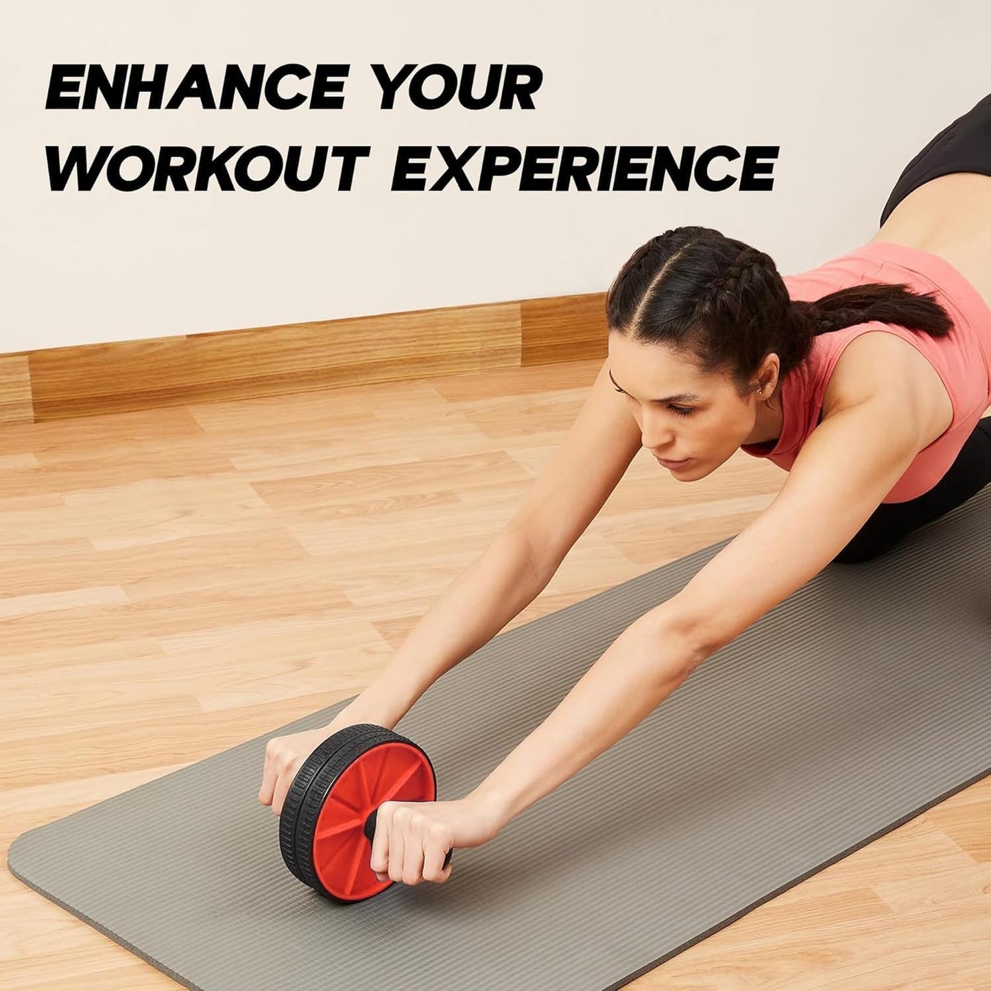 Ab Roller Wheel - Core Strength Exerciser - Home Gym Fitness Roller