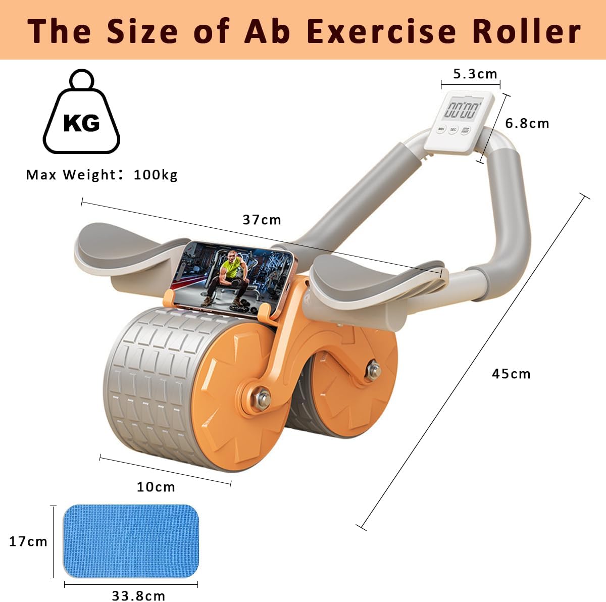 Abdominal Workout Wheel - Core Exercise Roller - Full Body Fitness Equipment