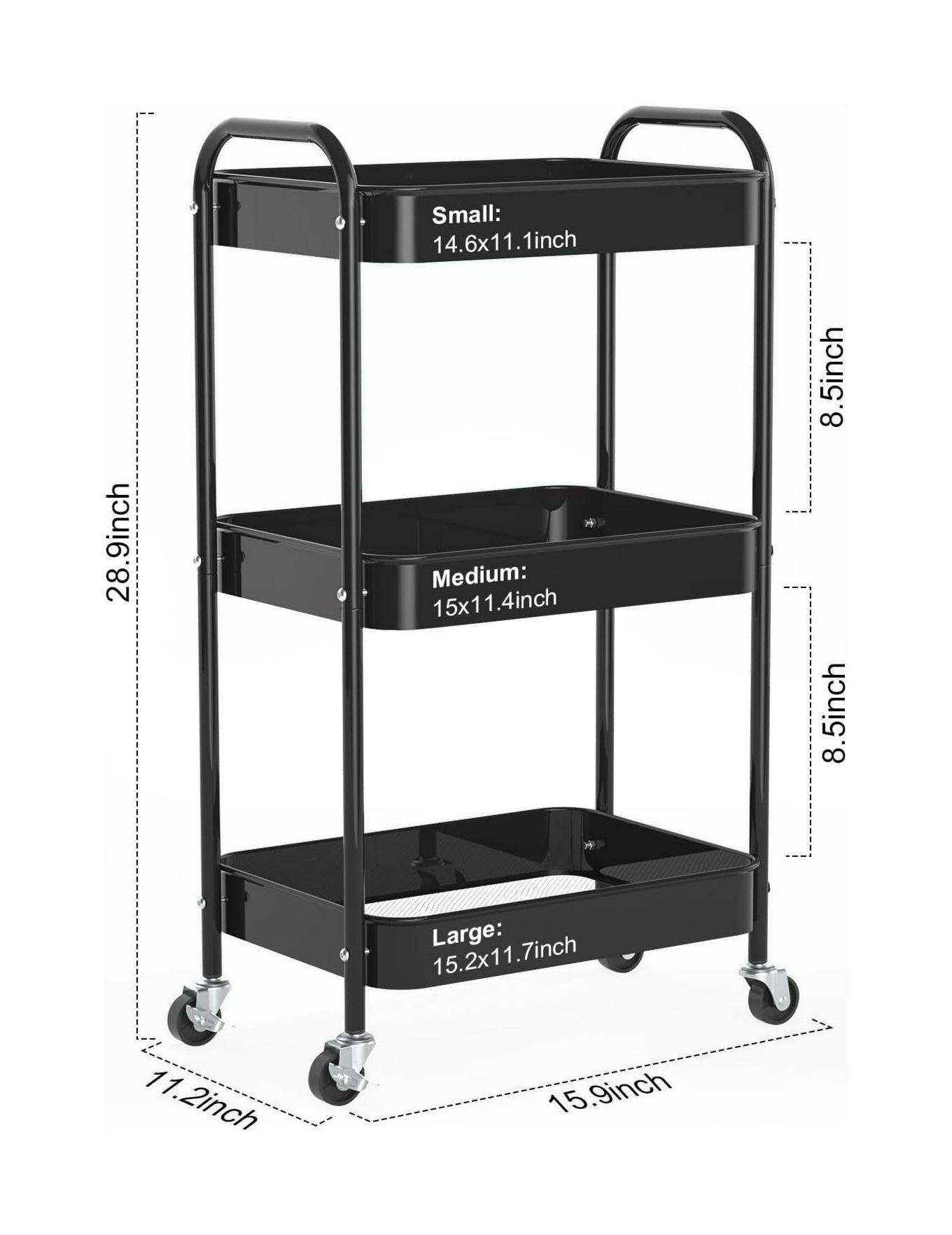 3-Tier Kitchen Storage Trolley