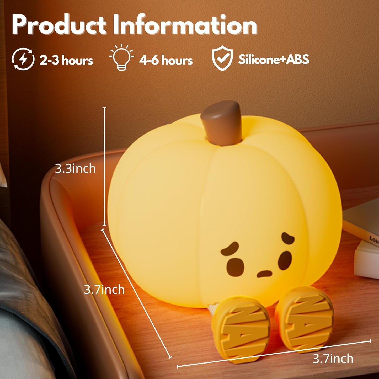 Night Light Cute Pumpkin Silicone Lamp