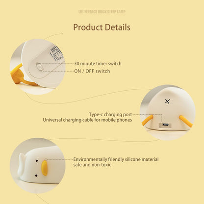 Night Light Cute Duck Silicone Lamp
