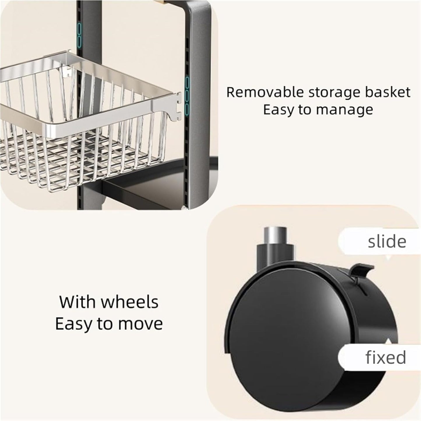 Multi-layer Kitchen Storage Cart with Wheels