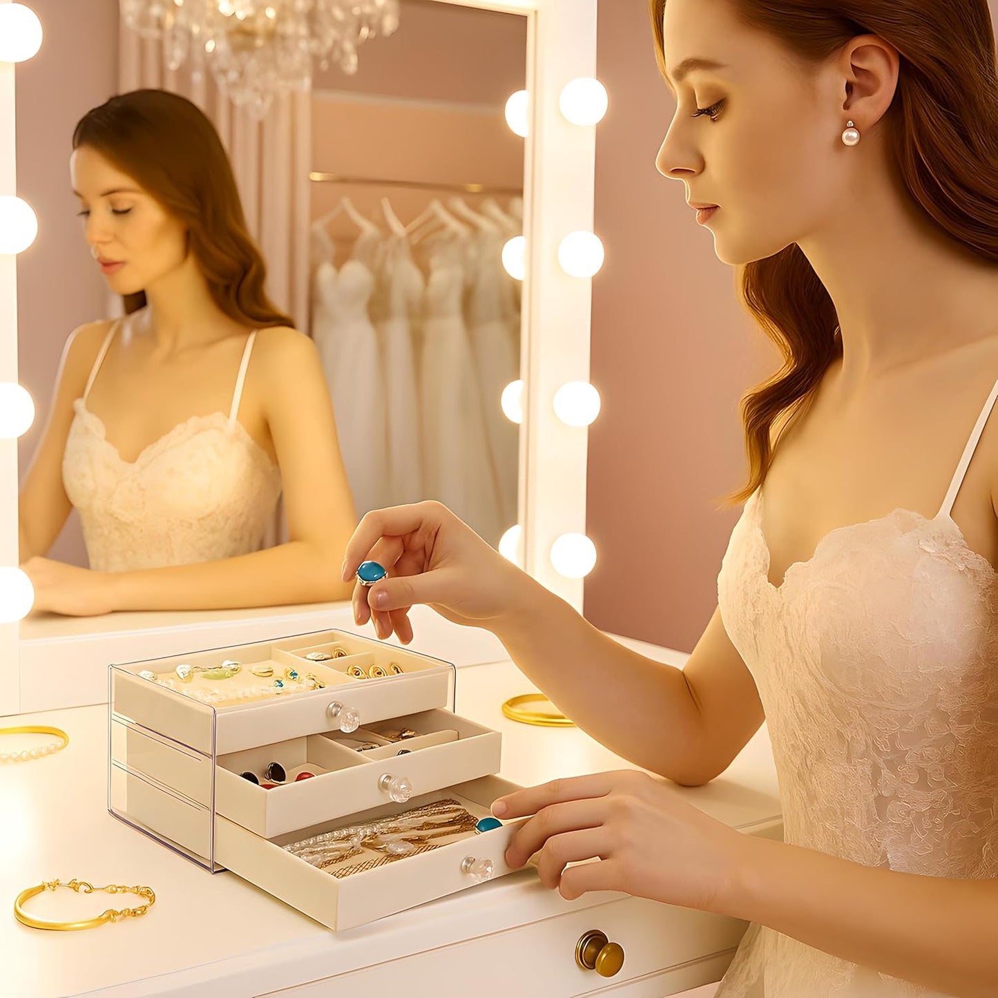 3-Drawer Acrylic Jewellery Organzier